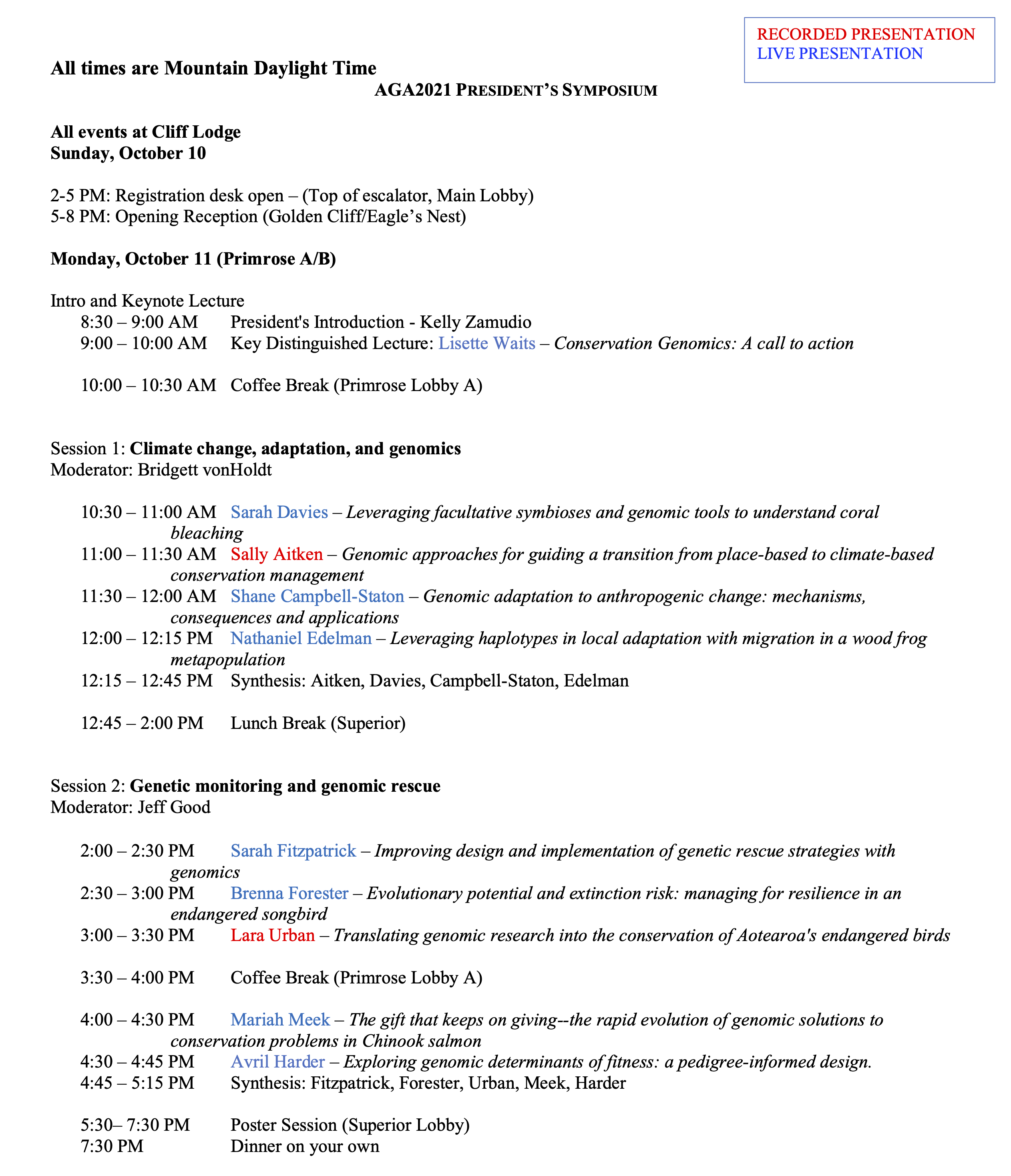 AGA 2021 Program Page 1